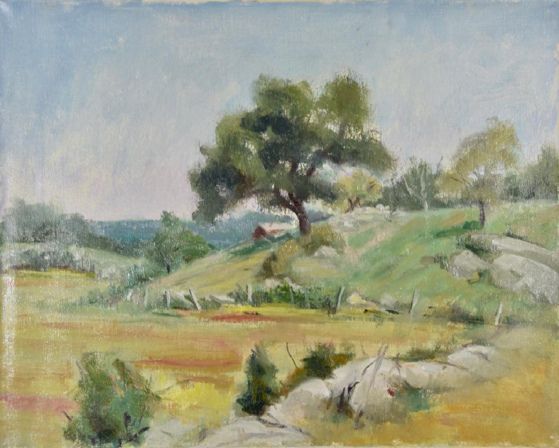 Harry Barton (1908 - 2001): Title: Farm pasture. Medium: Oil on Canvas. Size: 16 x 20. Signature: Unsigned. Artist: Harry Barton (1908 - 2001). Unframed.
