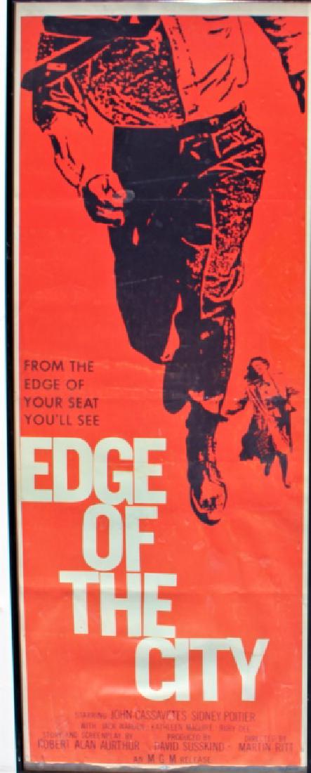 EDGE OF THE CITY: Dated 56, MGM, 56/446 27-57 Insert. John Cassavetes, Sidney Poiter, Directed by Martin Ritt. Axel Nordmann (John Cassavetes) takes a job as a dock laborer and is continually harassed by his tyrannical