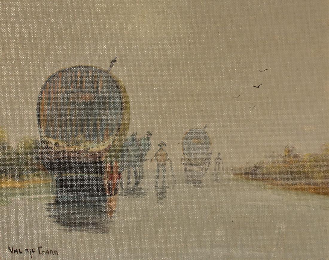 Val McGann: Irish artist. Title: A Soft Day". Medium: Oil on Canvas. Size (in.): 8 X 10. Signature: SLL. Artist: Val McGann. Framed.