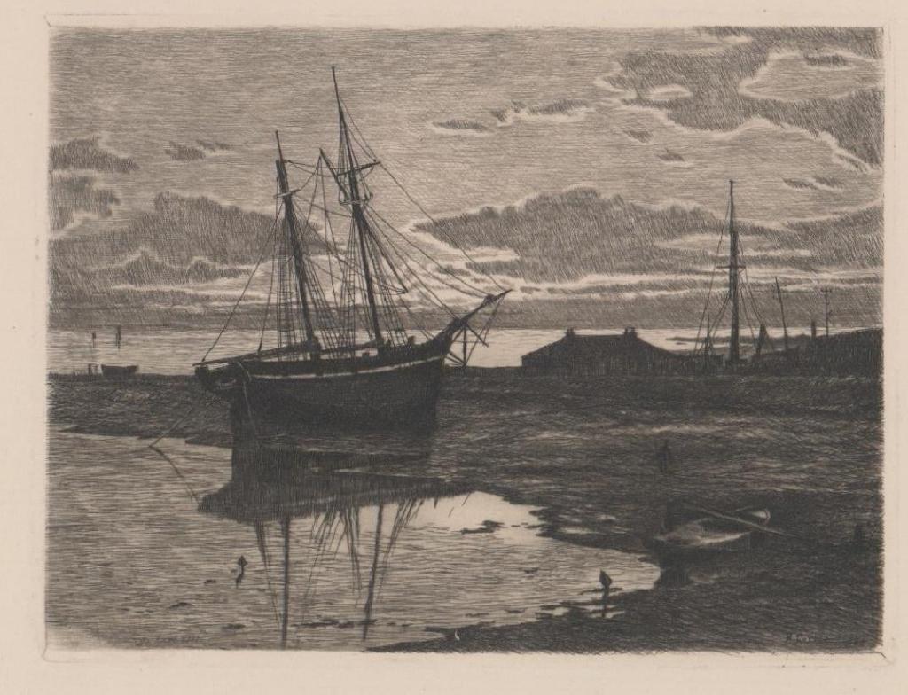 Robert Currie Etching: Robert Currie original plate signed etching. Signed in plate 'R. Currie' lower right. Measures 5 x 6.5" (plate size) and 10 7/8" x 15" (sheet size). Excellent condition. Unframed, loose and not mounte