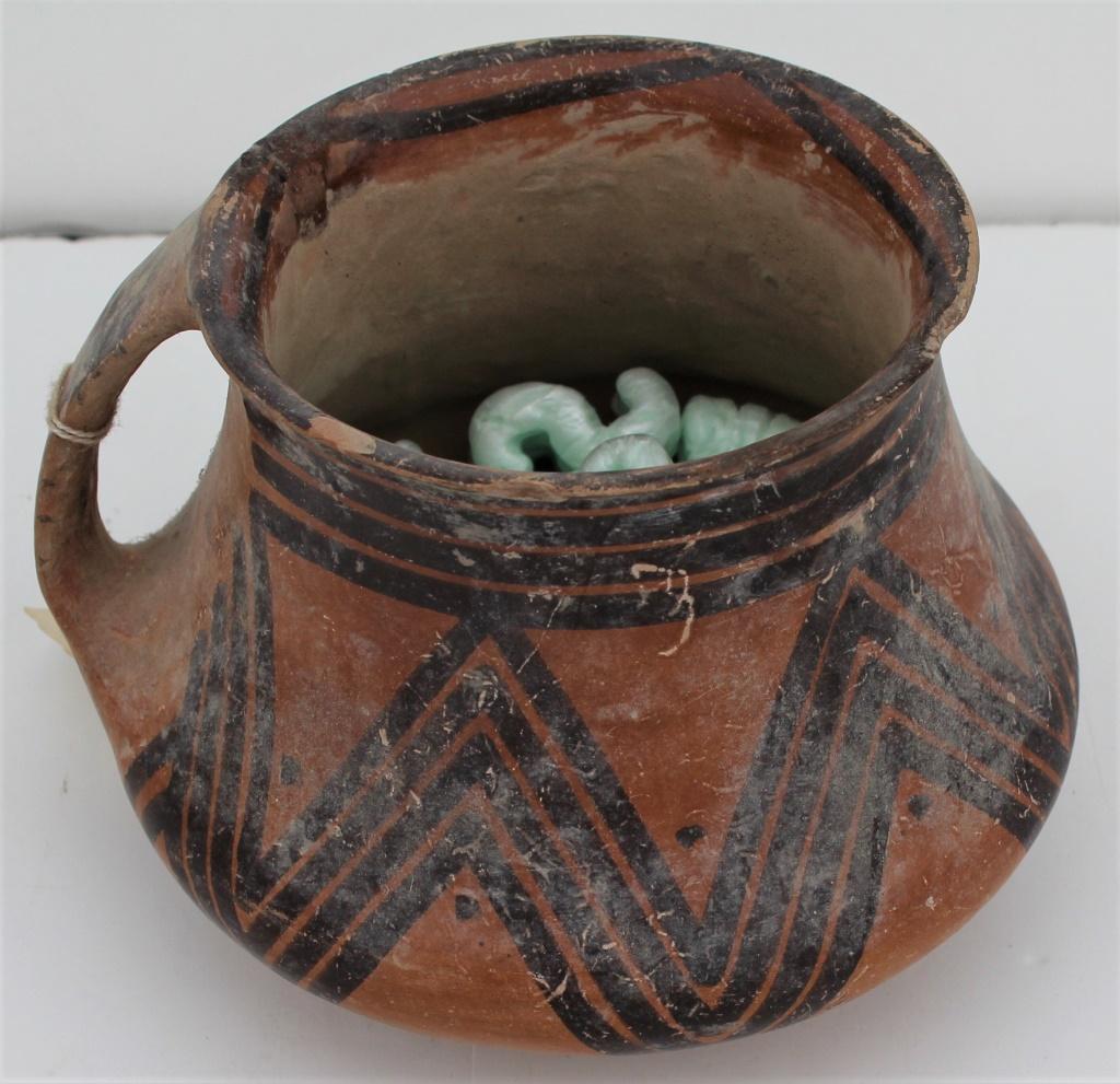 CYPRO-GEOMETRIC BICHROME AMPHORA: Cypro-Geometric Bichrome Amphora Christie Auction House AMPHORA purchased from Christie Auction House, Cypro-Geometric Bichrome Amphora, circa 1000-750 B.C., ovoid form on ring base, with linear decor