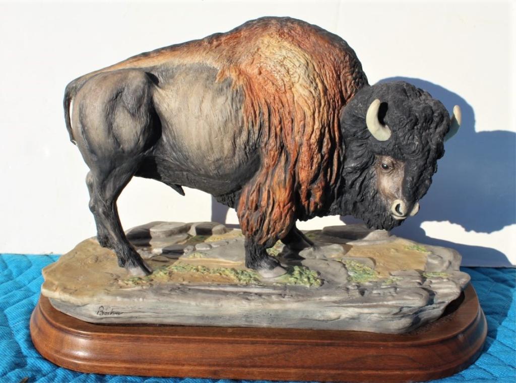 Edward Marshall Boehm ( 1913 – 1969): Edward Marshall Boehm ( 1913 – 1969). Edward Marshall Boehm (August 21, 1913 – January 29, 1969) Made in England , Bison # 59 and dated 1982. Title: Bison# 59 1982. Medium: Porcelain. Size: 10.5 X