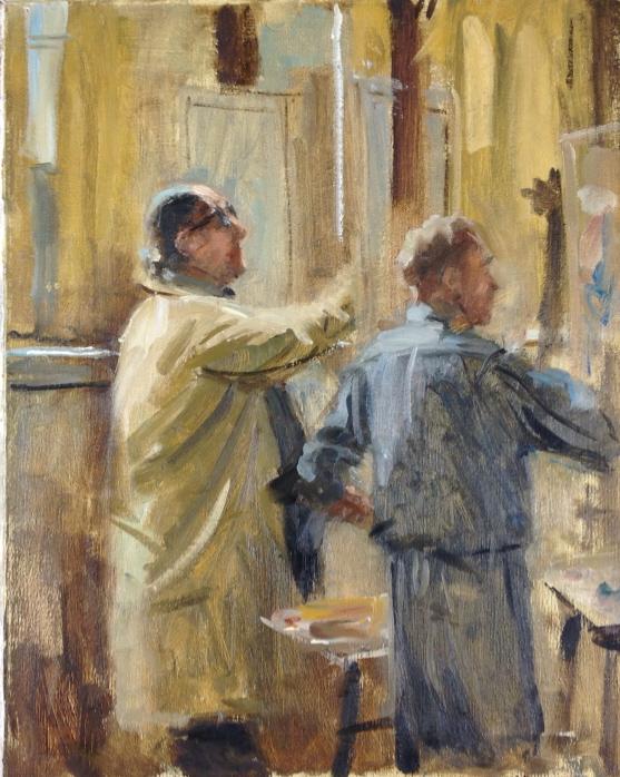 Harry Barton: Harry Barton. Estate stamp on verso. Harry Lang Barton was active/lived in New York. Harry Barton is known for illustration-book.Harry was a member of the American Artists Professional League, the Sal