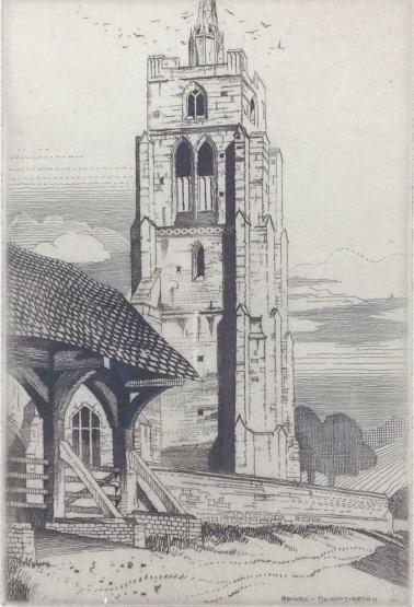 John Taylor Arms, Ashwell Herfordshire, two hour Demo: John Taylor Arms, Ashwell Herfordshire. Ashwell Demonstration, Hertfordshire, England Dated 1940. Title: Etching demonstration, 1940. Medium: Etching. Size: 5.75 x 4 in. Signature: SLR. Artist: John T