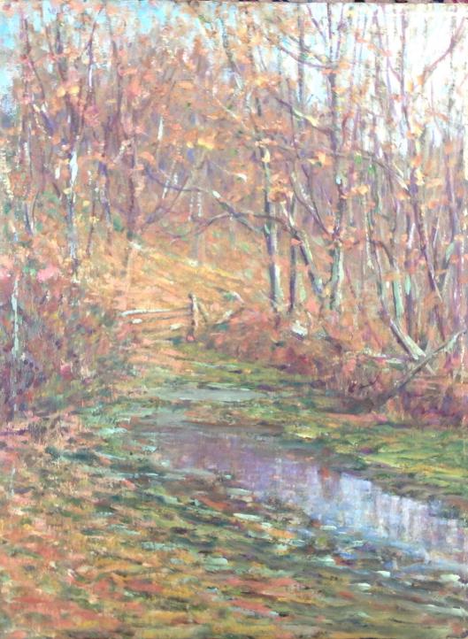 Harry Leslie Hoffman (1871/1874 - 1964): Harry Leslie Hoffman (1871/1874 - 1964). Title: Autumn in New england. Medium: Oil on Canvas. Size: 24 x 16 in. Signature: Estate stamp on verso. Artist: Harry Leslie Hoffman (1871/1874 - 1964). Unfra