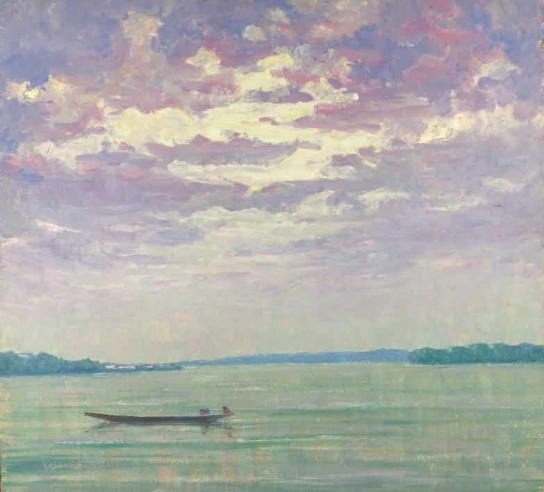 Harry Leslie Hoffman (1871/1874 - 1964): Harry Leslie Hoffman (1871/1874 - 1964). Title: Evening sky. Medium: Oil on Board. Size: 24 x 26 in. Signature: Estate stamp verso. Artist: Harry Leslie Hoffman (1871/1874 - 1964). Unframed. Art Assoc