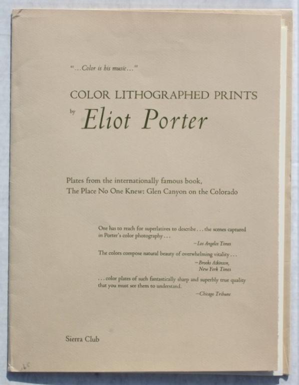 Eliot Porter, color litho prints, Glen Canyon, CO.: Eliot Porter, color litho prints, Glen Canyon, CO.. Colorado, 1965. Title: Glen Canyon on the Colorado. Size: 13.25 x 10.25 in. Signature: Unsigned. Artist: Seirra Club.