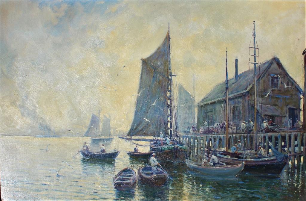 Arthur Dehl, Provincetown fishing Wharf: Arthur Dehl, Provincetown fishing Wharf. Harbor scene of Providence Wharf Biography from Provincetown Art Association And Museum Arthur Vidal Diehl was born in London in 1870, the youngest of 6 childr