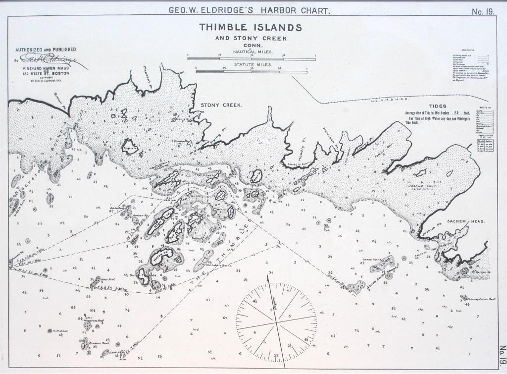 Harbor Chart of Thimble Islands and Stony Creek (1 of 3)