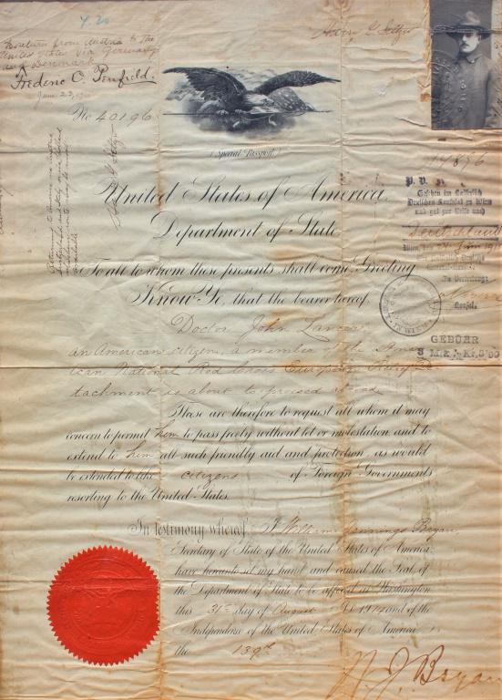 William Jennings Bryan, Red Cross, WWI Pass (1 of 6)