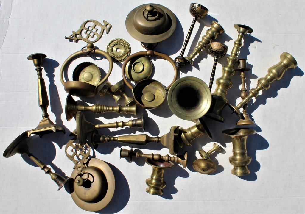 Assorted Brass candle holders (1 of 2)