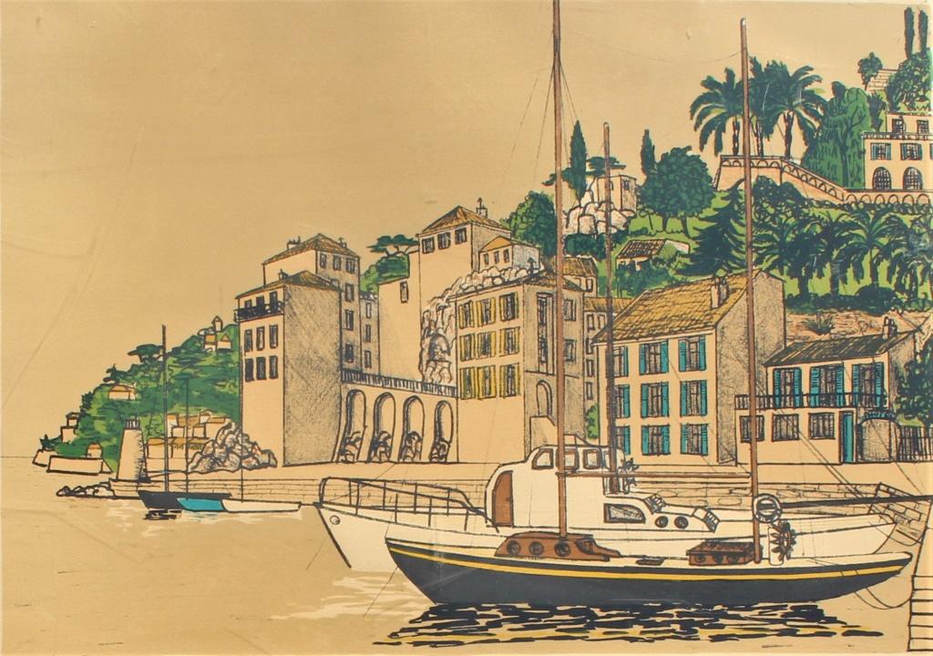 Denis Paul Noyer (born 1940): Denis Paul Noyer (born 1940). . Title: Sail Boat. Medium: Color Lithp. Size: 15.75 X 22.5 in. Signature: SLR. Artist: Denis Paul Noyer (born 1940). Framed.