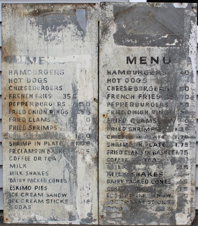 Old Tin Lunch Menu Signs (1 of 2)