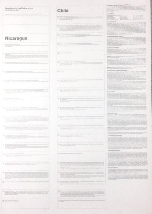 Nicaragua/Chile, protest post: Nicaragua/Chile, protest post. Rolled. Title: Nicaragua - Chile. Medium: Print. Size: 23.25 x 16.50 in. Signature: Unsigned. Artist: Unknown. Unframed.
