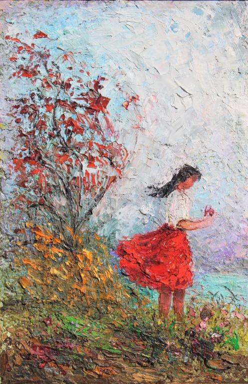 ZAZA MEULI (b.1892, American) Impressionist Landsc: ZAZA MEULI (b.1892, American) Impressionist Landsc. ZAZA MEULI (b.1892, American) Impressionist Landscape. Title: Imressionist Landscape. Medium: Oil on Masonite. Signature: middle. Artist: Zaza Meuli