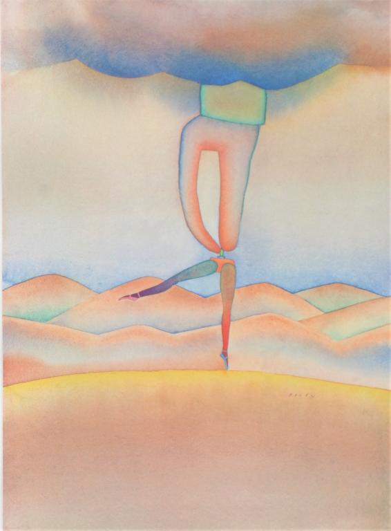 Jean-Michel Folon, poster signed: Jean-Michel Folon, poster signed. 1977. Signed and numbered 28/200 in pencil by artist. FR 39 X 31. Title: Legs (Dancers). Medium: print/Poster. Size: 30 X 22.75 in. Signature: SLR. Artist: Jean-Miche