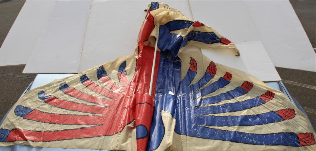 Jean-Michel Folon, Kite: Jean-Michel Folon, Kite. Has rods, but we are not putting it togeather, it is fragile and delicate from age.. Title: Kite. Artist: Jean-Michel Folon.