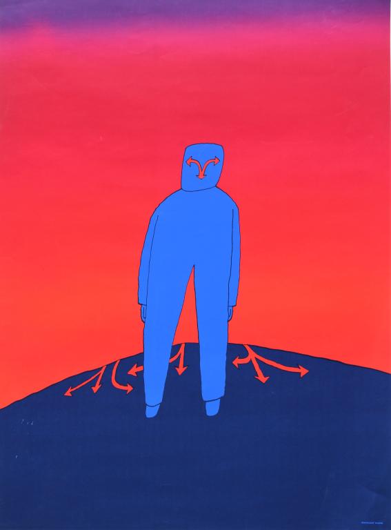 Jean-Michel Folon, Marquet Paris, Poster: Jean-Michel Folon, Marquet Paris, Poster. Title: Marquet Paris. Medium: print/Poster. Size: 28.5 X 21 in. Signature: Unsigned. Artist: Jean-Michel Folon (1934 - 2005). Unframed.