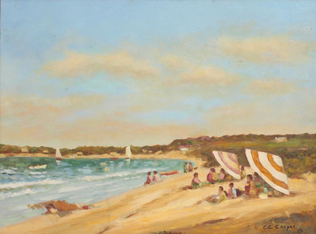 Claude Cahill Cooper (Born 1941), Beach scene: Claude Cahill Cooper (Born 1941), Beach scene. Claude Cahill Cooper (b. 1941) An Impressionist painter, he uses the pointillist method in many of his paintings. His works are often mistakenly assigned