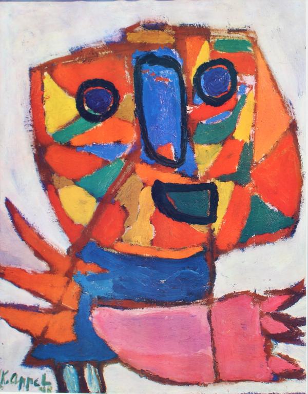 Karel Christiaan Appel (1921 - 2006), print: Karel Christiaan Appel (1921 - 2006), print. To Appel, painting is 'a battle.' He pops his colors directly out of the tube, smears them around with fingers, palette knife and occasionally a brush. Whe