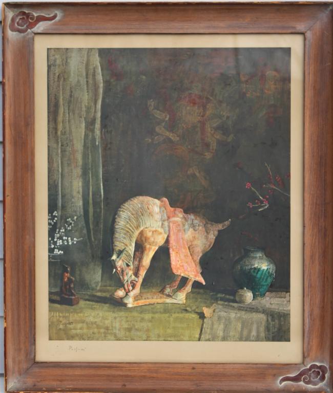 Hovsep Pushman, Sacred Horse, Artist proof: Hovsep Pushman, Sacred Horse, Artist proof. Hovsep Pushman (1877 - 1966) was active/lived in New York, California / Armenia. Hovsep Pushman is known for Oriental-motif still life and figure painting. 