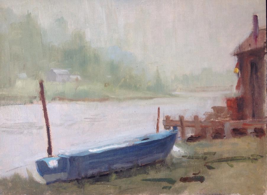 Harry Barton, fisherman's skiff: Harry Barton, fisherman's skiff. Title: fisherrman's skiff. Medium: Oil on Masonite. Size: 12 x 16 in. Signature: Estate stamp on verso. Artist: Harry Barton. Unframed.