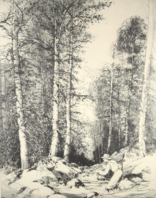 Mildred Bryant  Brooks, “South Fork, etching" (1 of 7)