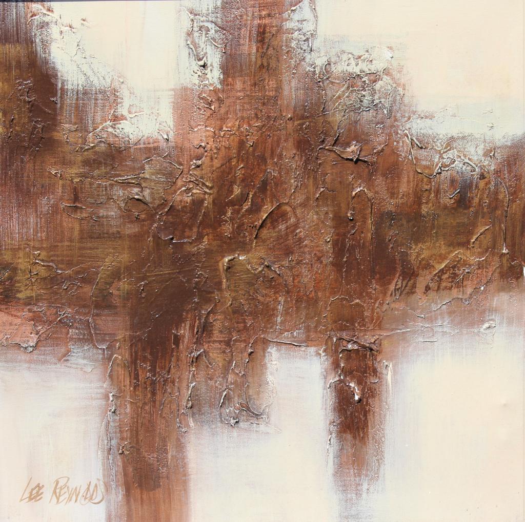 Lee Reynolds, modern art: Lee Reynolds, modern art. Title: Mixed Media. Medium: Mixed Media. Signature: SLL. Artist: Lee Reynolds. Framed.The artwork measures 23.5" X 23.5" (sight).The frame measures 24.25" X 24.25".