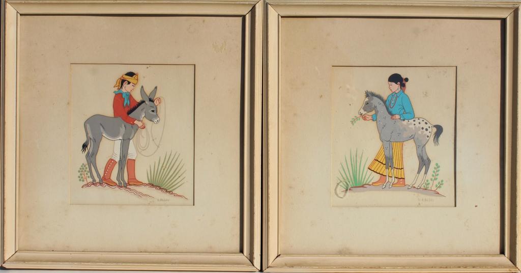 H Begay, Native American Boy and Girl with donkeys (1 of 5)