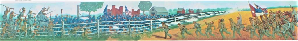 Fight at Kuhn's Brickyard (Gettysburg) (Civil War): Fight at Kuhn's Brickyard (Gettysburg) (Civil War). Rectangular painting. Title: Fight at Kuhn's Brickyard". Medium: Print. Signature: verso. Artist: Mark Dunkleman. Framed.