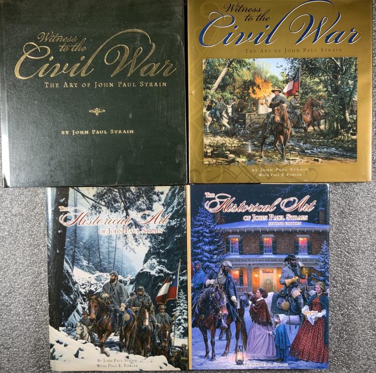 The Art of Paul Strain, 4 books: The Art of Paul Strain, 4 books. 3 are signed, , witness the Civil War is in wrapper still. Title: Civil WarArt. Artist: John Paul Strain.
