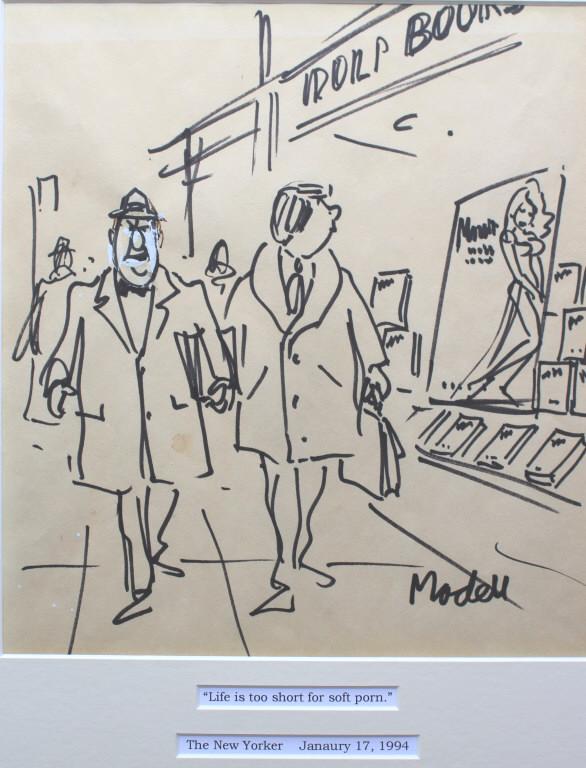 Franklin P Modell New Yorker & Playboy cartoonist: Franklin P Modell New Yorker & Playboy cartoonist. Cartoon from The New Yorker dated January 17,1994. Couple walking down a city street For more than 50 years, beginning 1946, Mr. Modellâ€™s moon