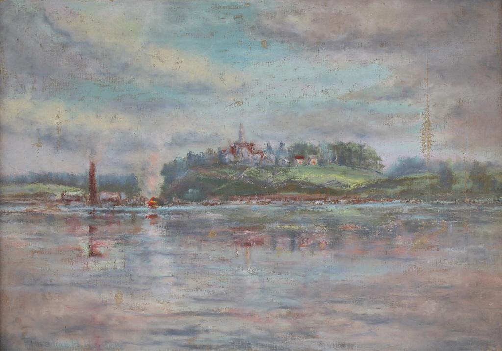 Florentine H. Hayden, Riverscape: Florentine H. Hayden, Riverscape.. Title: Connecticut Scene. Medium: Oil on Canvas. Size: 14 X 20 in. Signature: SLL. Artist: Florentine H. Hayden. Framed.