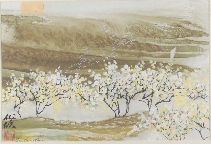 Illegible, Chop mark, Flowering trees landscape (1 of 6)