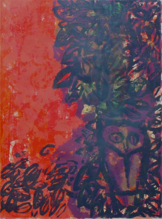 Max Kahn, Owl, trial print, color litho (1 of 8)