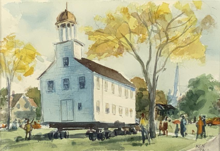 Ken Paul, watercolor, moving the church (1 of 5)