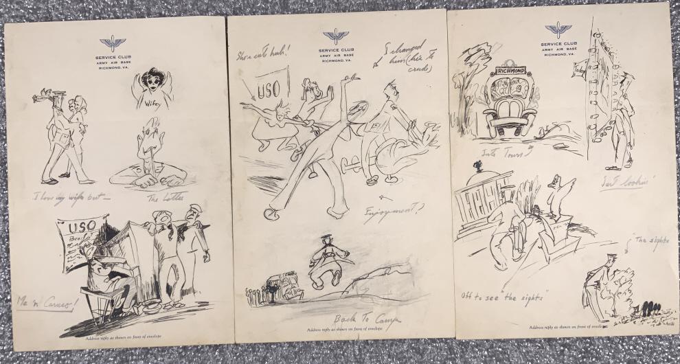 Arthur E. Cumings, Service club, Sketches (1 of 5)