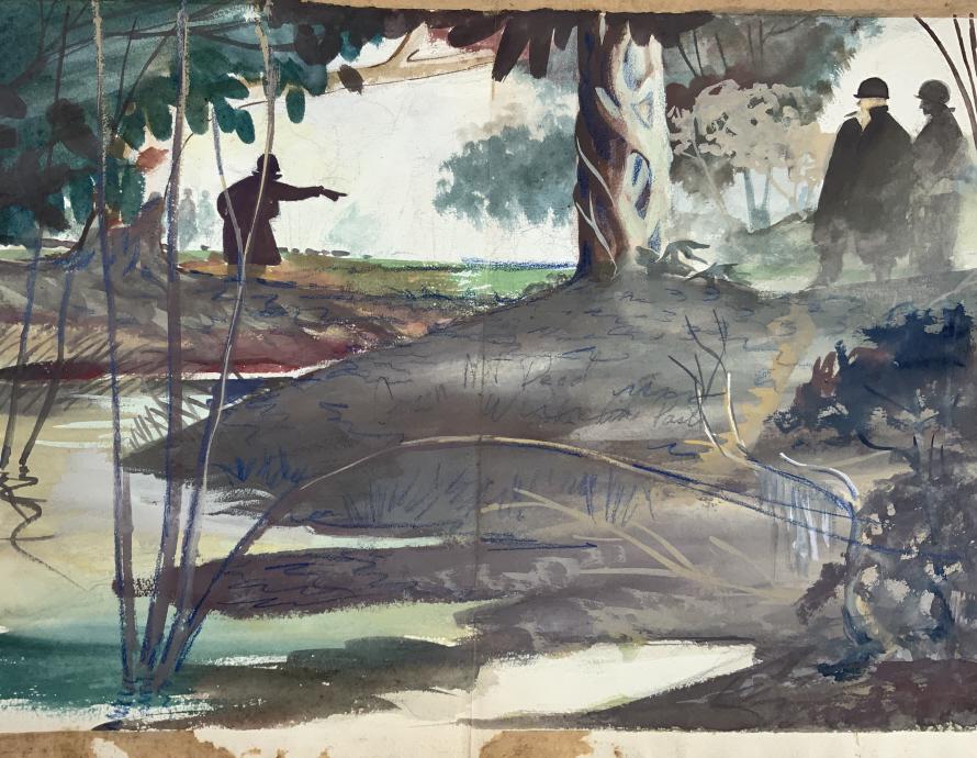 Arthur E. Cumings, watercolor and pencil artwork (1 of 7)