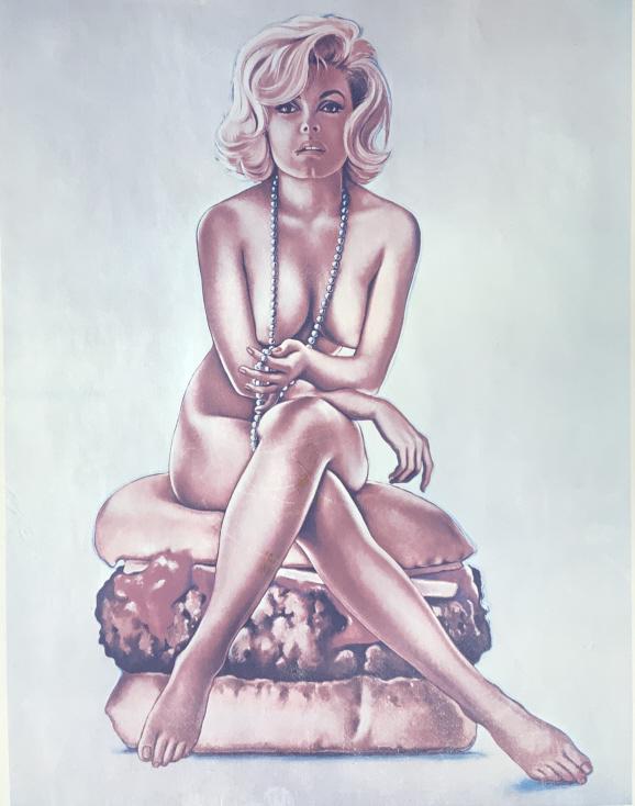 Mel Ramos, MCM, 1965, Virna Burger: Mel Ramos, MCM, 1965, Virna Burger. Edition 500, paper size:21.25 x 17. Title: Virna Burger. Medium: Off set litho. Size: 19.25 x 15 in. Signature: SLR. Artist: Mel Ramos. Unframed.