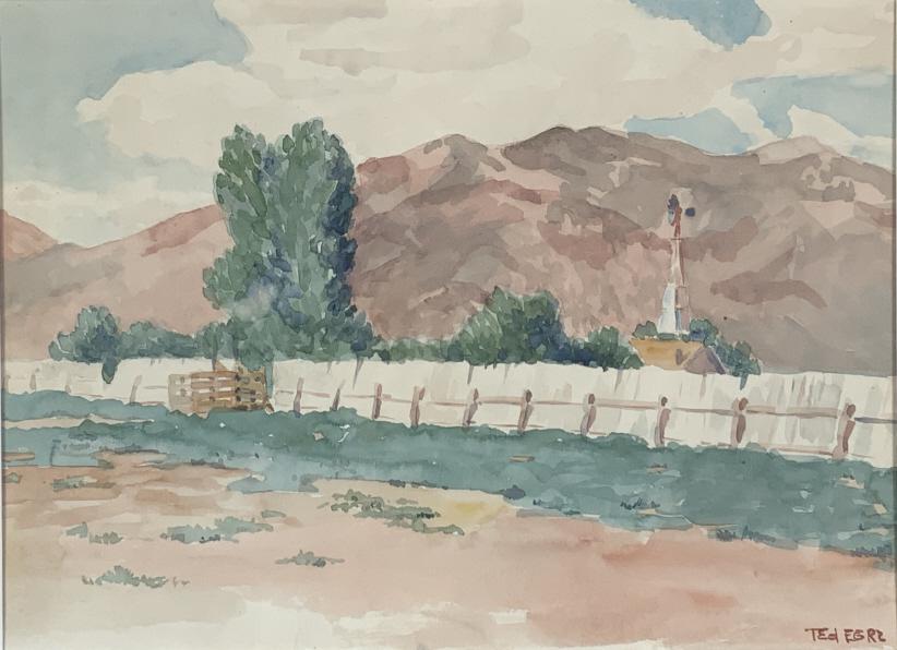 Ted Egri, Taos mountains, New Mexico: Ted Egri, Taos mountains, New Mexico. Ted Egri (1913 - 2010) was active/lived in New Mexico. Ted Egri is known for Sculptor, mod imagery, graphics. Frame size: 15.25 x 18. Title: Summer days in Taos.