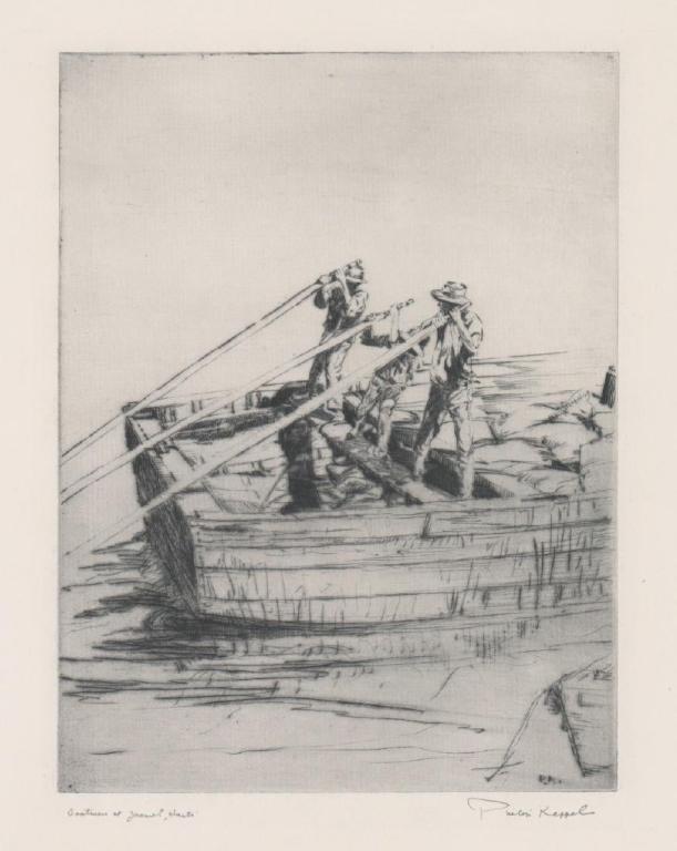 Philip Kappel Etching [Boatmen at Jacmel, Haiti] (1 of 4)
