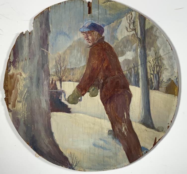 Arthur Cumings, Drilling for maple sap, winter (1 of 9)
