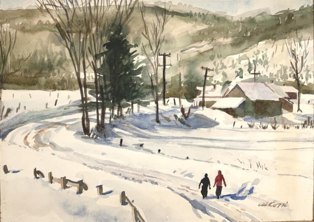 Arthur Cumings, Winter snow scene, W/C (1 of 5)