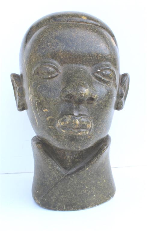 Bernard Matemera, African American head bust, Shona sculpture (1960's) (1 of 6)