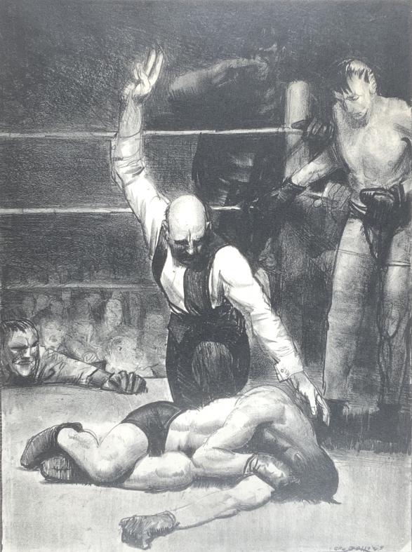 George  Bellows, Counted out, 2nd stone (1921), Lithograph (1 of 20)