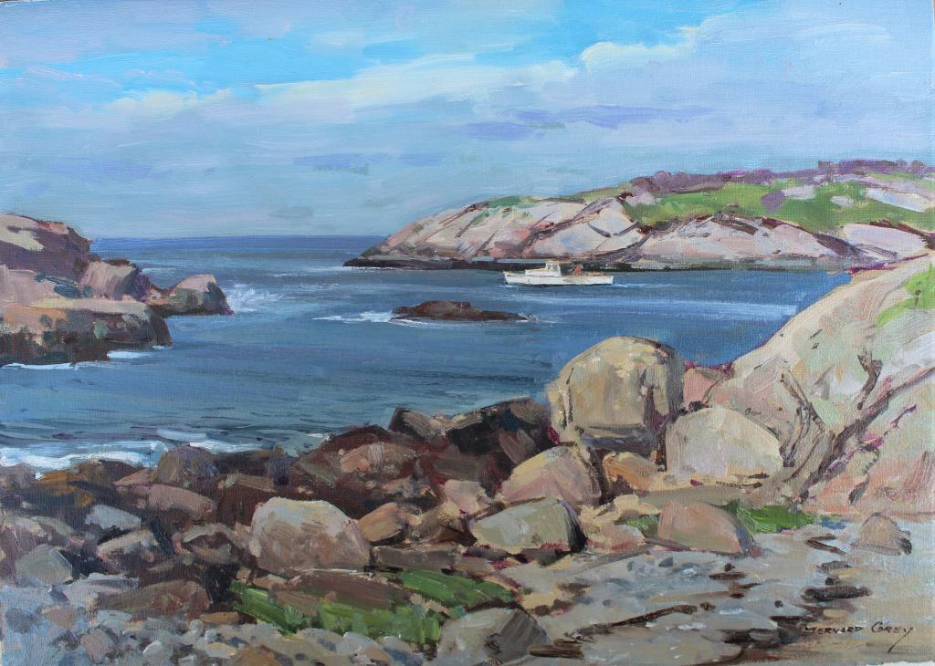 Bernard Corey, Lobster boat in harbor (1 of 5)