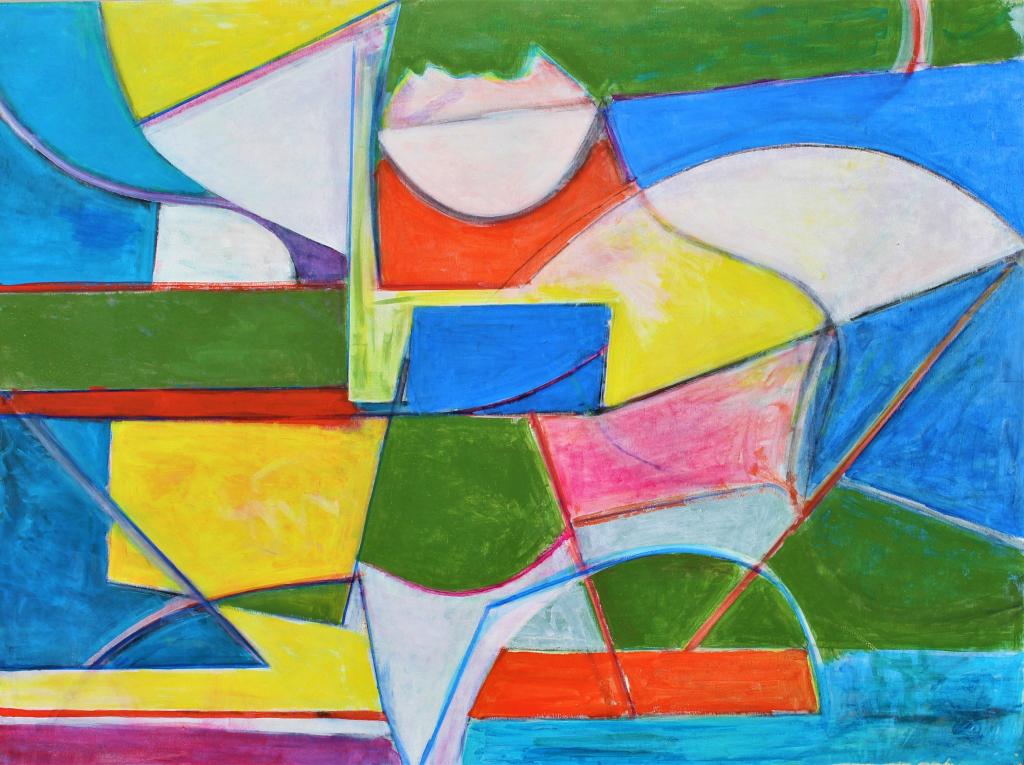 Robert C. Ludwig, abstract. . Title: Modern. Medium: Oil on Board. Size: 36 x 48 in. Signature: (1 of 3)