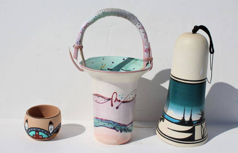 3 Pieces of Navajo Pottery (signed). J Pila.H J Johnson. Title 3