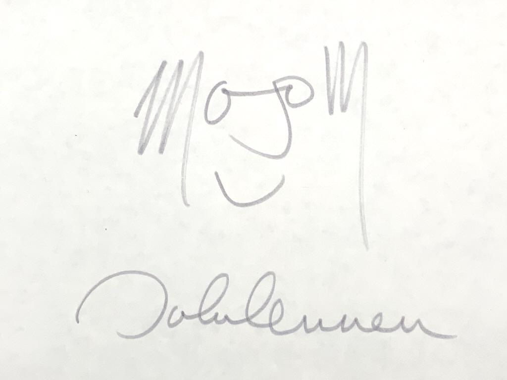 John Lennon, autograph, self-portrait.  Old auction clipping says lot 148,  Self  -protrait sketch (1 of 7)