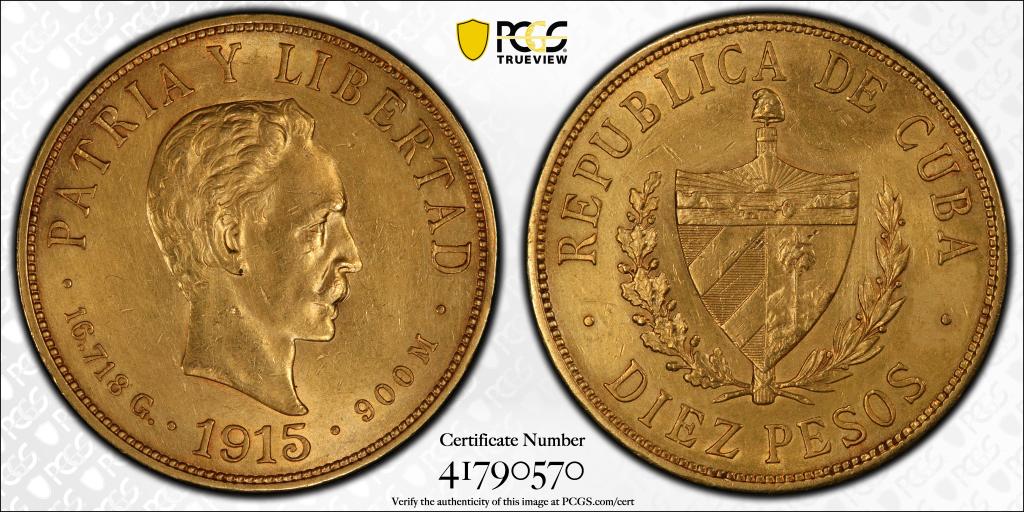 1915 10 Peso GOLD (CUBA) AU (1 of 7)